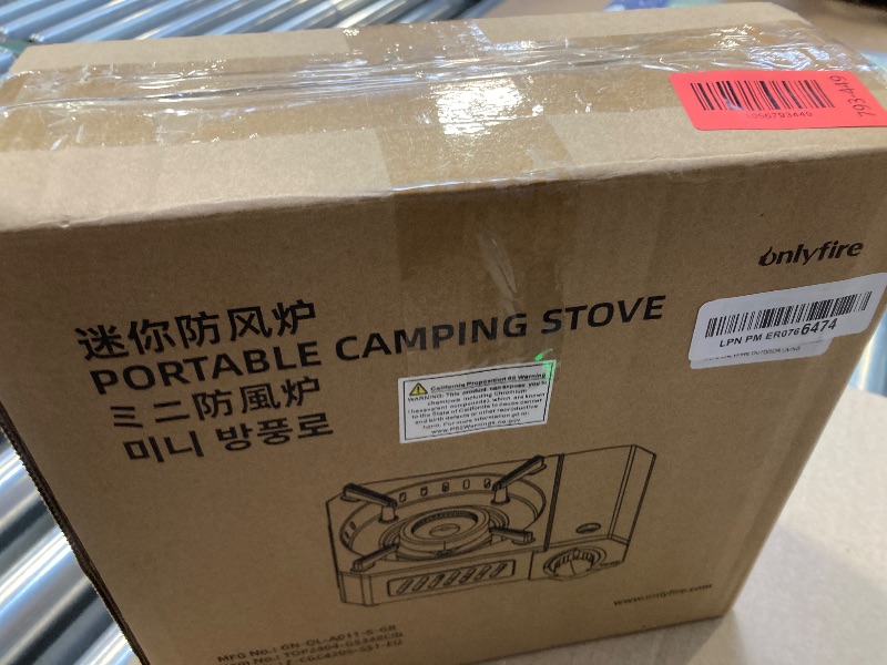 Photo 1 of Onlyfire Butane Stove with Carrying Case, Portable Camping Stove, Mini Backpacking Camp Stove for Camping, Hiking, RV Trip, Quick Breakfast and Emergency, Green GS348