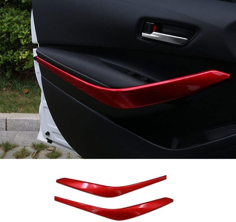 Photo 1 of BOYUER for Toyota Corolla 2020 2021 2022 2023 2024 2025,2019-2025 Corolla Hatchback ABS Inner Door Armrest Handle Bowl Frame Cover Interior Decoration Trim Accessories,NOT for Cross (Wine Red)
