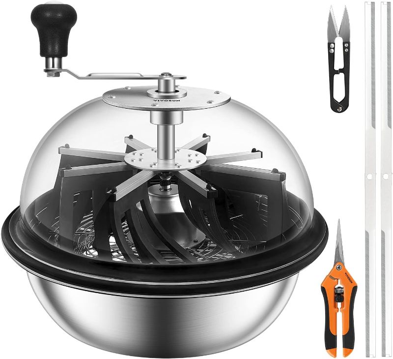 Photo 1 of VIVOSUN 16 inch Bud Leaf Bowl Trimmer- Clear Visibility Dome, Sharp Stainless Steel Blades for Spin Cut & Solid Metal Gear Box, Hand Pruner Included (Upgraded Version)
