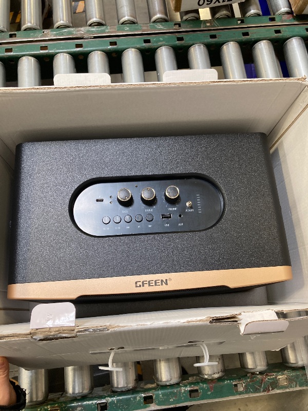 Photo 1 of GFEEN Portable Bluetooth Speaker: 200W Peak, Deep Bass, 15H Playtime, Large Party Wireless Speakers, Powerful Loud Sound, Light Show, Fast Charging for Outdoor, Backyard, Home(Silver with 1Mic)
