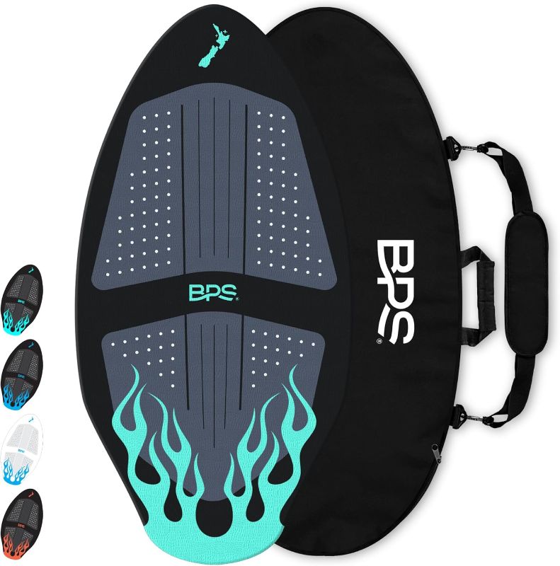 Photo 1 of BPS New Zealand ‘Flame’ - High Performance Wooden Skimboard with Custom Traction Pads – with Optional Padded Carry Bag Made from Recycled Plastics – for Kids or Adults, Choose from 4 Colors
