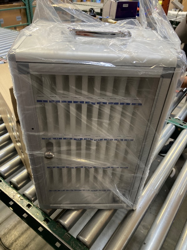 Photo 1 of 36 Slots Aluminum Alloy Pocket Chart Storage Cabinet for Cell Phones,Wall-Mounted with a Locked,Can be Carried by Hand (36 Slots)
