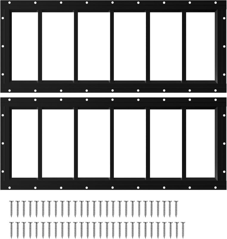 Photo 1 of NeatiEase 2 Pack Shed Windows 10"x35", Transom Window Fixed Design with Tempered Glass for Playhouses, Sheds, Garage and Chicken Coops (Black)
