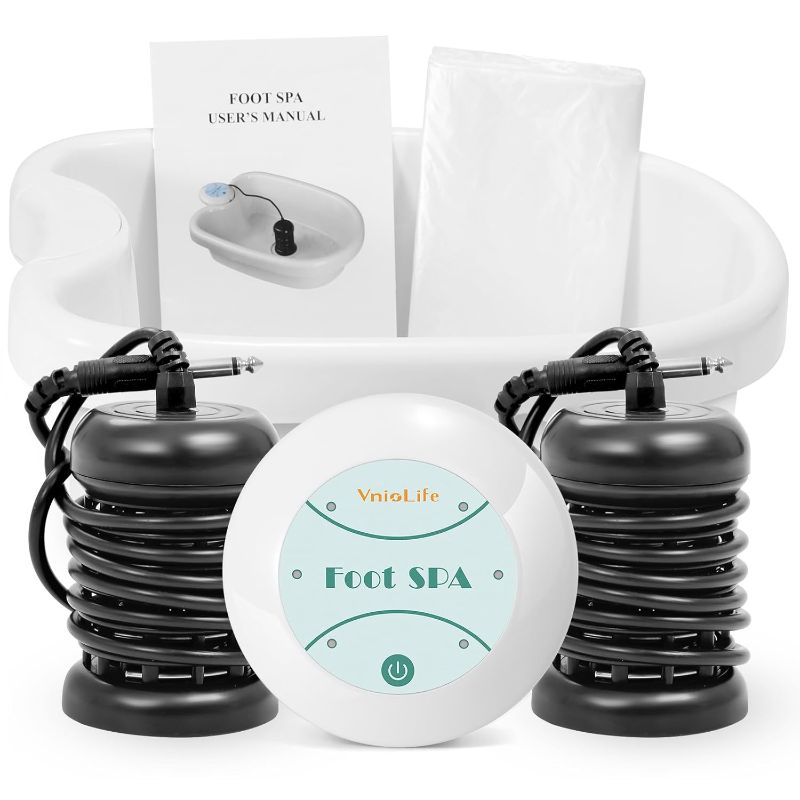 Photo 1 of WL VnioLife Ionic Foot Bath Detox Machine with Bag, Portable Detox Foot Spa System, Ion Cleanse Detox Set for Home Beauty Salon Spa Use with Replacement Arrays, 100 Liners
