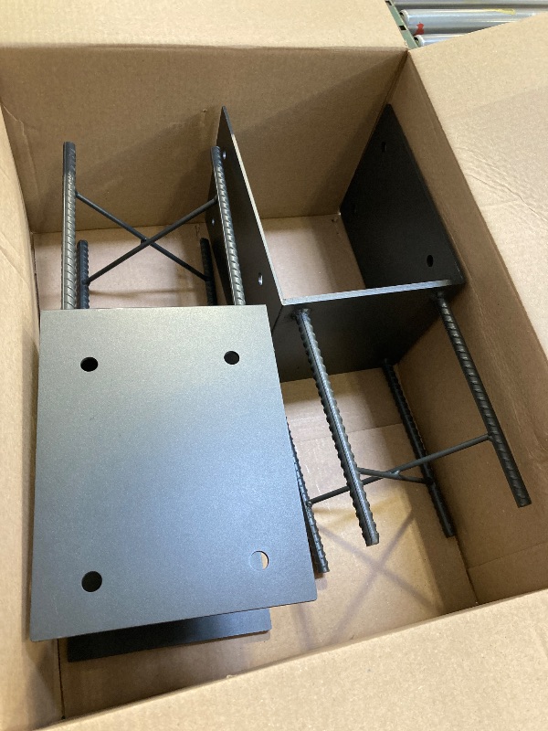 Photo 1 of 6"x6" (Actually 5.5"x5.5") Post Base, Heavy Duty U-Shaped Fence Post Holder Bracket, Wet Concrete Post Bracket, for Deck railings, Fences, gazebos Wet Concrete Post Anchor (Dark Gray-2Pack)