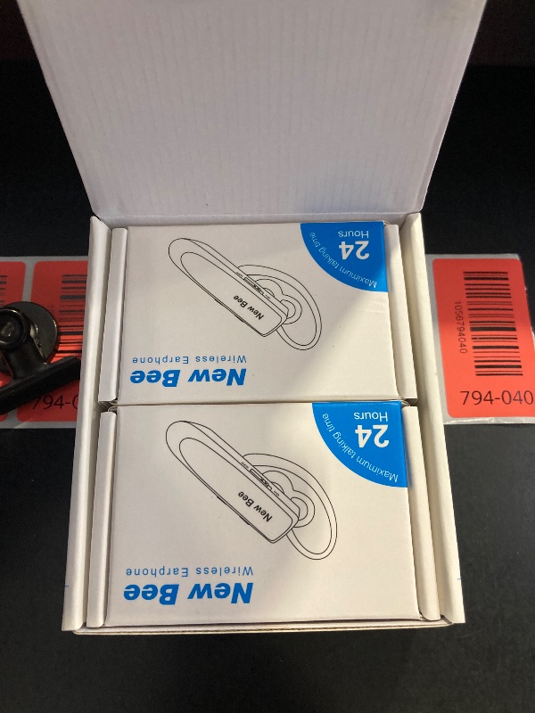 Photo 1 of [2 Pack] Bluetooth Earpiece Wireless Handsfree Headset V5.0 24 Hrs Driving with Mic 60 Days Standby Bluetooth Headset for iPhone Android Samsung Driver