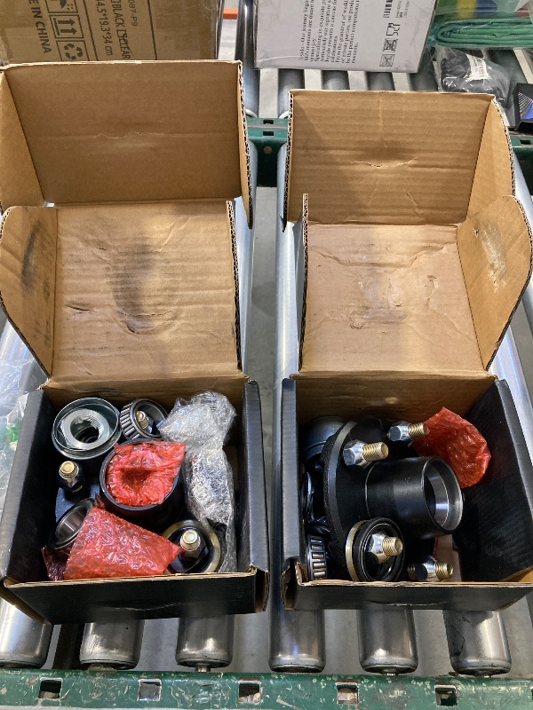Photo 1 of Klmnduo 2 Set Trailer Idler Hub Kits for 3500 lbs Trailer 1-1/16" to 1-3/8" Axle, 5 Lug Trailer Hub with L44649 L68149 Bearing Kit