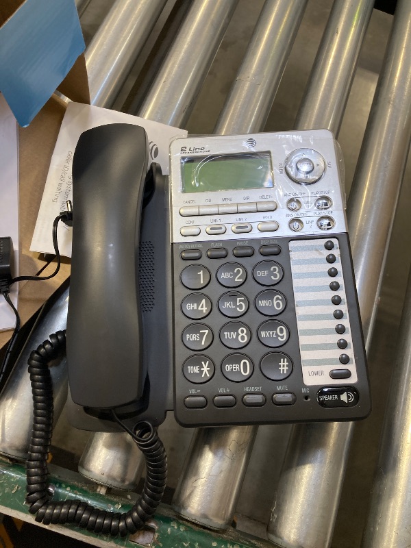 Photo 1 of AT&T ML17939 2-Line Corded Telephone with Digital Answering System and Caller ID/Call Waiting, Black/Silver