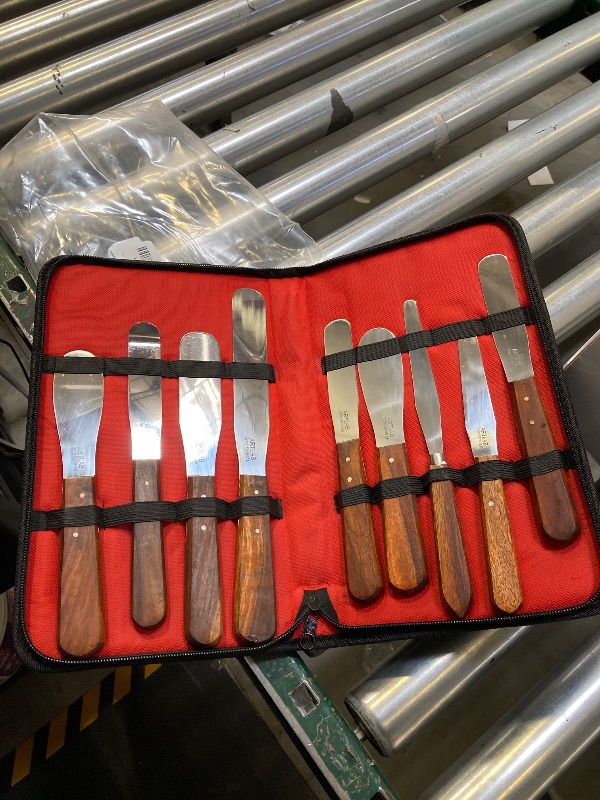 Photo 1 of ArTLaB Premium Stainless Steel Lab Spatulas with Wooden Handle Stainless Steel Blades Set of 9 -Dental Mixing Spatula Plastic Alignate Mixing Wooden Handle
