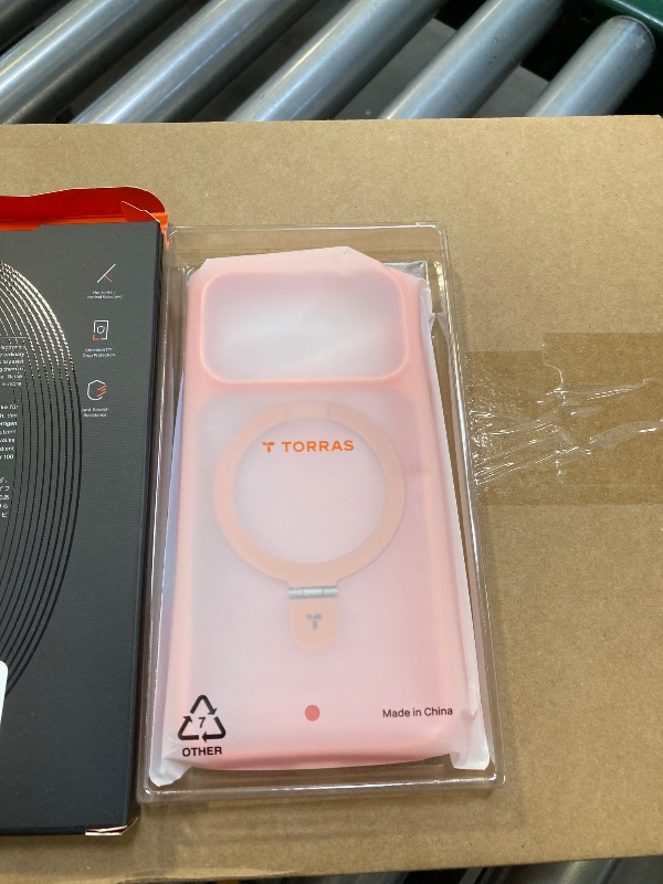 Photo 1 of TORRAS Ostand Magnetic for iPhone 17 Pro Case, Fit for MagSafe, 3X Military Drop Protection, Camera Control, Slim Phone Case for iPhone 17 Pro with Kickstand, Translucent Matte Cover, Cosmic Orange