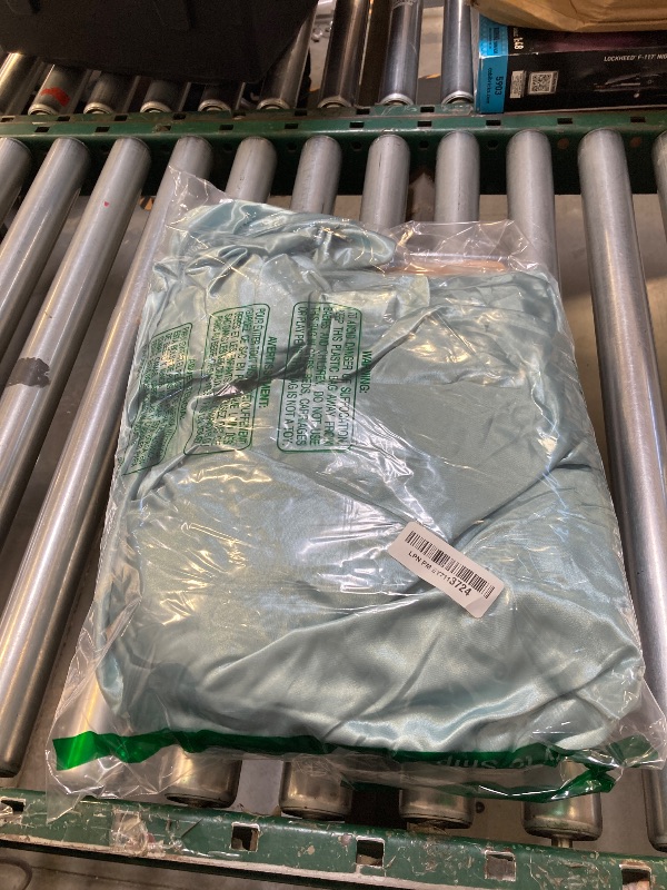 Photo 1 of CozyLux Satin Sheets Queen Size - 4 Piece Aqua Bed Sheet Set with Silky Microfiber, 1 Deep Pocket Fitted Sheet, 1 Flat Sheet, and 2 Pillowcases - Smooth and Soft