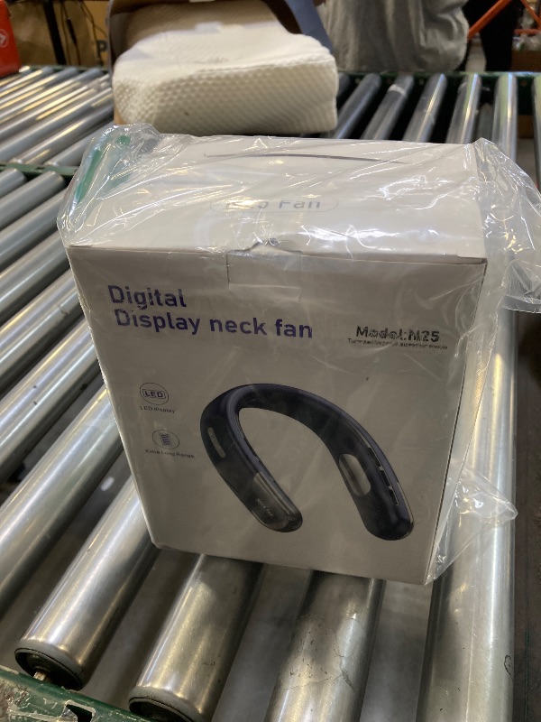 Photo 1 of 2 Pack Portable Neck Fan Personal 4000mAh Bladeless Cooling Neck Fan Blow Cold Air Neck Cooler Wearable Fan Around Your Neck Adjustable Hands-Free Rechargeable Gift for Family Friends and Travelers