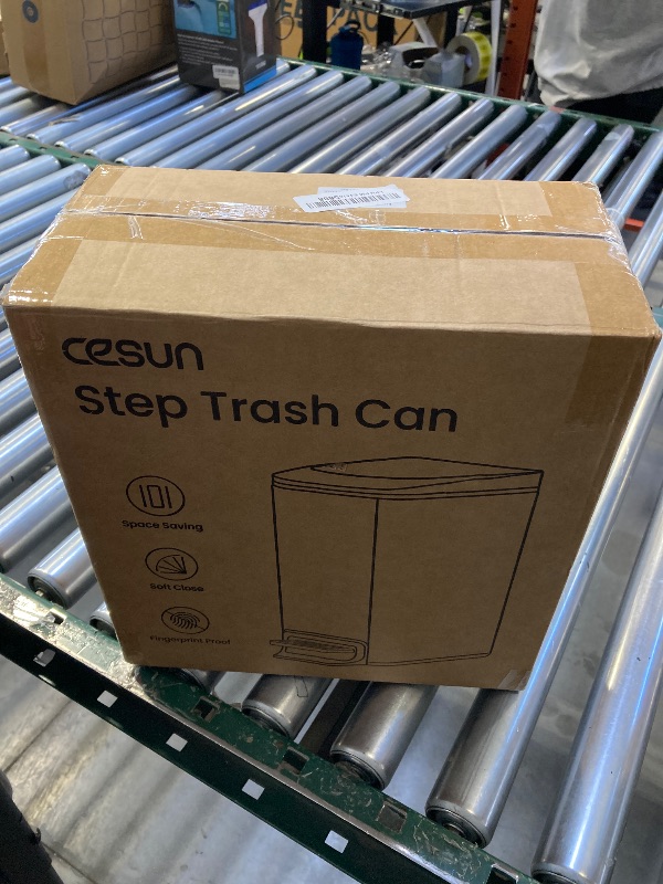 Photo 1 of Cesun Small Bathroom Trash Can with Lid Soft Close, Step Pedal, 6 Liter / 1.6 Gallon Stainless Steel Garbage Can with Removable Inner Bucket, Anti-Fingerprint Finish (Matt Green)