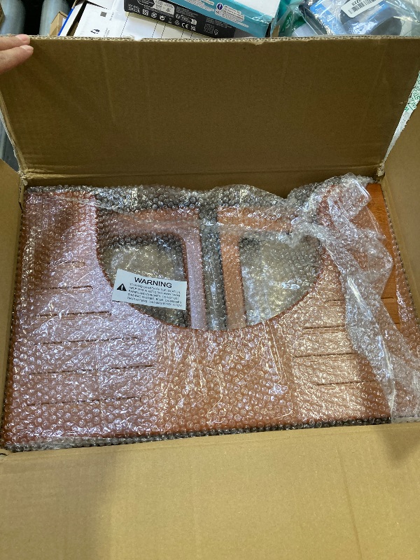 Photo 1 of AmazerBath 8.5 Inches Bamboo Toilet Stool Squat for Adult, Foldable Squatting Potty Stool for Bathroom, 0.79" Thickness Poop Stool with Non-Slip Strip, No Assembly Required, Dark Wood Color