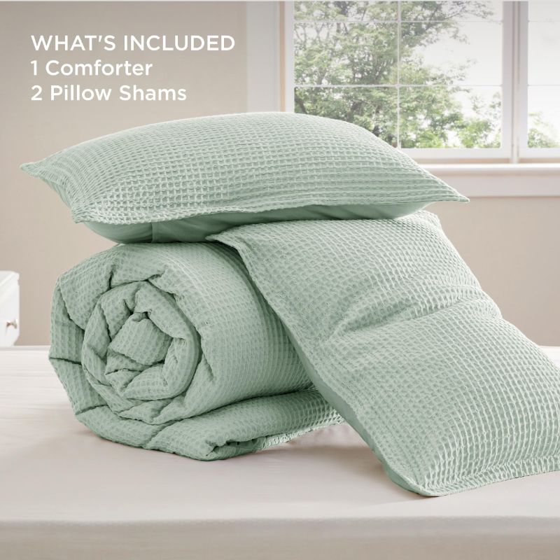 Photo 1 of Oversized King Comforter Set Sage Green - Pinch Pleat Sage Green Comforter with Sheets, Pillowcases & Shams