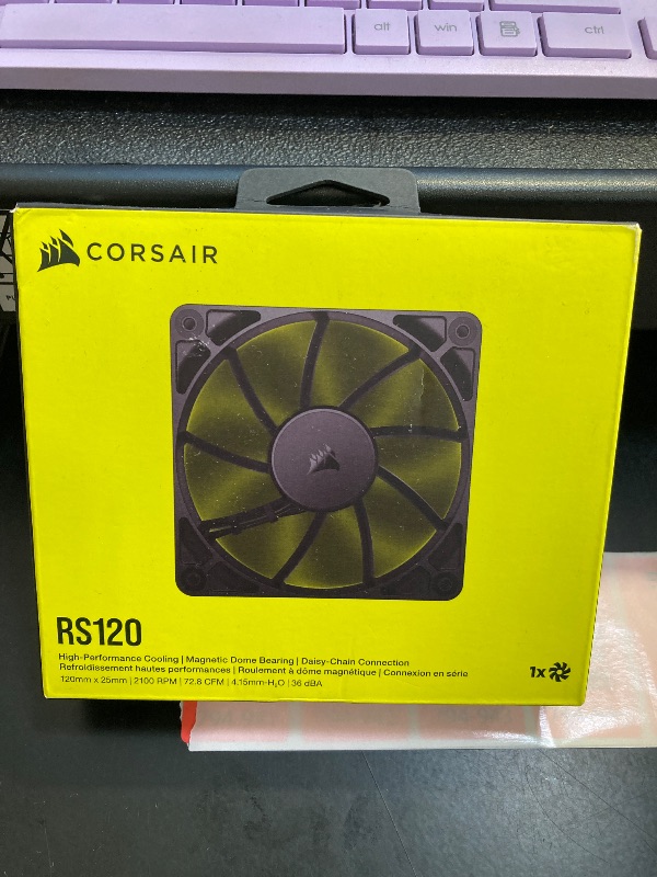 Photo 1 of CORSAIR RS120 ARGB 120mm PWM Fans – Daisy-Chain Connection – Low-Noise – Magnetic Dome Bearing – Triple Pack – Black
