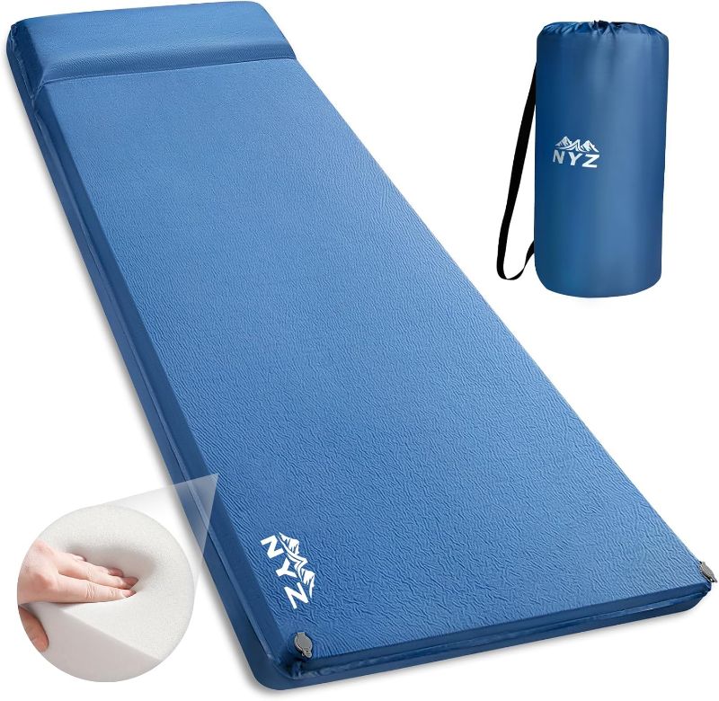 Photo 1 of NYZ Self Inflating Sleeping Pad for Camping 3.1" Ultra-Thick Memory Foam Camping Mattress 20s Quick Inflation Camp Mat with Pillow Waterproof 4-Season for Camping Travel Tent Car
