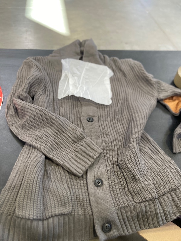 Photo 1 of XL-Esobo Men's Shawl Collar Cardigan Sweater Multi-Color Button Down Knitted Sweaters with Pockets Grey