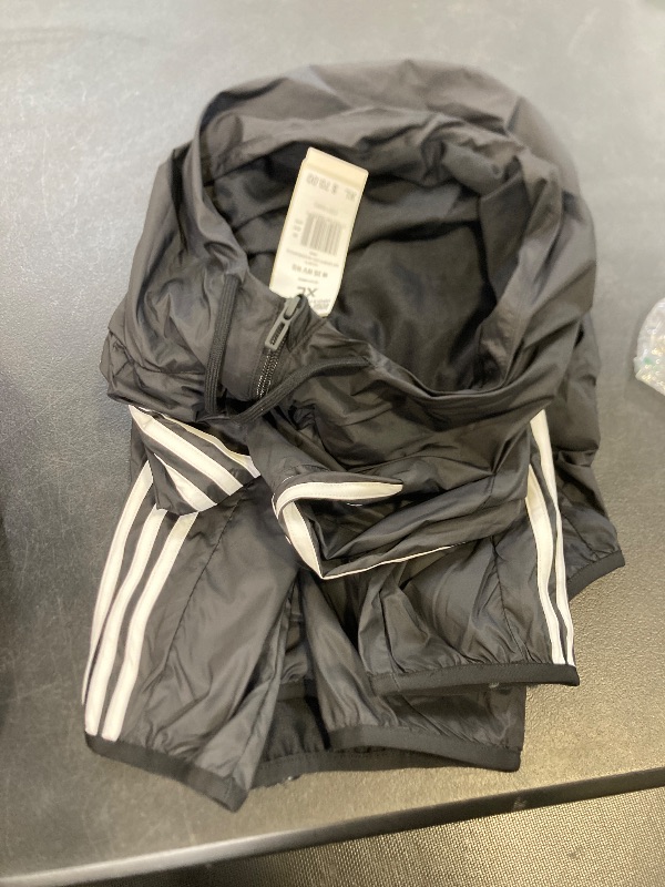 Photo 1 of adidas Men's Essentials 3-Stripes Windbreaker, Black/White xl