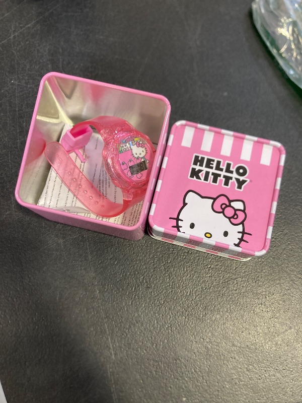 Photo 1 of Accutime Hello Kitty Pastel Pink Glitter LED Wrist Watch