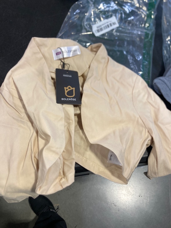 Photo 1 of BOLEROSE Girls 3/4 Sleeve Kids Formal Bolero (Champagne, 9-10 YRS)