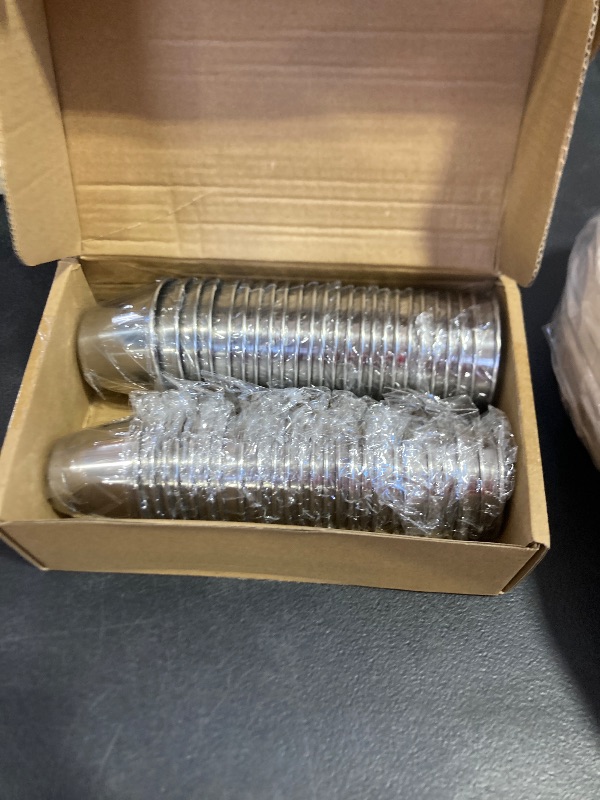 Photo 1 of 50 Pack Metal Ramekins Stainless Steel Sauce Cups Bulk Condiment Mini Dipping Cups Round Individual Small Reusable Commercial Grade Metal Sauce mini bowls for Restaurant Kitchen Ketchup(1.5 Oz, 2 Oz)