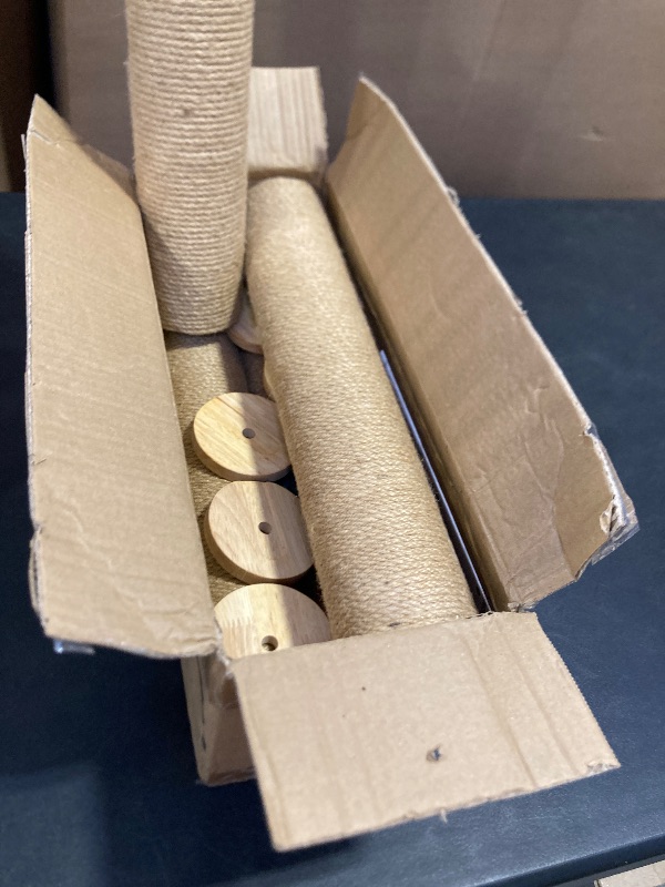 Photo 1 of 68'' Wall Mounted Cat Scratcher for Large Cats, 2-Pcs of 34inch Tall Scratching Posts, Corner Cat Climbing Pole for Indoor Cats Climb Stretch Play, Wooden