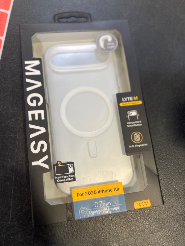 Photo 1 of MAGEASY Designed for iPhone Air 6.5" Thin Case - Super Lightweight, 0.7mm Ultra Thin, Compatible with MagSafe, Anti-Fingerprint - Lyte M (Translucent)