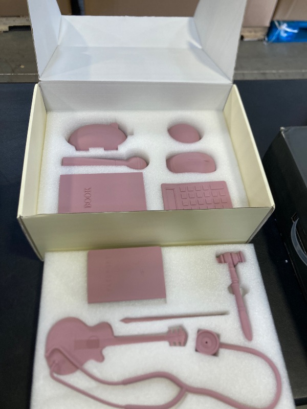 Photo 1 of Premium Doljabi, Zhuazhou, Thoi NOI First Birthday Selection Set | 11 Pc Monochromatic Soft Silicone Items for Korean Doljanchi, Chinese, and Vietnamese 1st Bday Ceremony – Cultural Decor ??? (Pink)