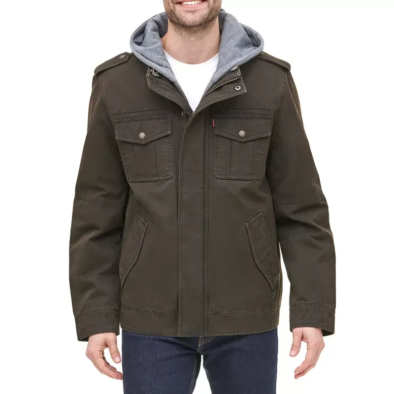 Photo 1 of Men's Levi's® Washed Cotton Sherpa-Lined Hooded Trucker Jacket
 size 2xl