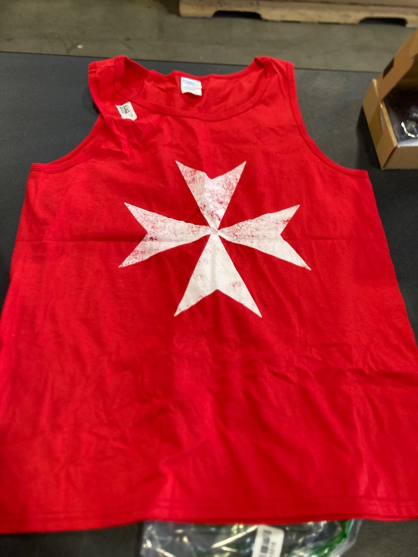 Photo 1 of Maltese Cross White Distressed Malta Knight Cross Tank Top medium 