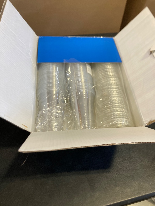 Photo 1 of Dealusy 100 Pack - 20 oz Clear Plastic Cups with Lids, Sturdy & Food Safe Iced Coffee Cups with lids, Disposable Plastic Smoothie Cups for Cold Drinks, Sip Lids