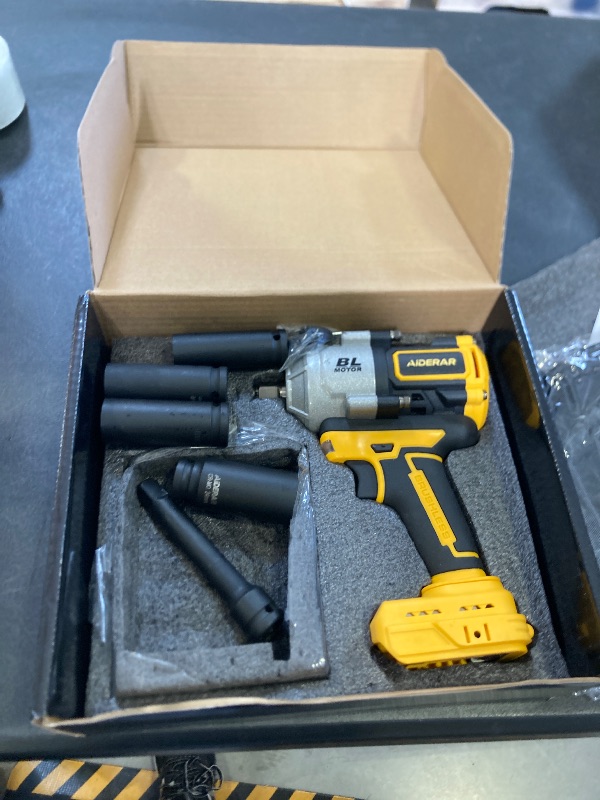 Photo 1 of AIDERAR 20V Cordless Impact Wrench for DeWalt Battery, 1500Nm (1106 Ft-Lbs) 1/2" Brushless Impact Gun, 3-Speed High Torque Power Tool for Tire Removal, Rusted Bolts, Heavy Equipment(No Battery)