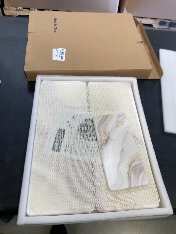 Photo 1 of 2 PCS Large Stone Dish Drying Mat for Kitchen Counter Quick Dry Stone Dishes Mats Marbled Water Absorbing Diatomaceous Earth Drying Pad for Countertop Bottles Utensils Cups (Gold White 24"x16"&8"x4")