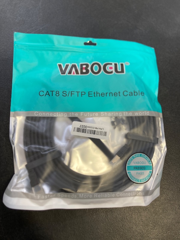 Photo 1 of Cat 8 Ethernet Cable, 15ft Heavy Duty High Speed Internet Network Cable, Professional LAN Cable, 26AWG, 2000Mhz 40Gbps with Gold Plated RJ45 Connector, Shielded in Wall, Indoor&Outdoor, Black