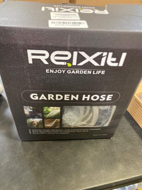 Photo 1 of 100FT Metal Garden Hose - Stainless Steel, Heavy Duty, Flexible & Lightweight, Never Kink and Tangle, with 10-Function Nozzle, Pressure Resistant for Outdoor Use (Grey)