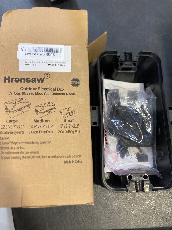 Photo 1 of Hrensaw Small Weatherproof Electrical Connection Box(Inner 5.5 x 3 x 2.2inch),Outdoor Electrical Box,Waterproof Extension Cord Covers for Plug, Extension Cables, Holiday Lights,Black