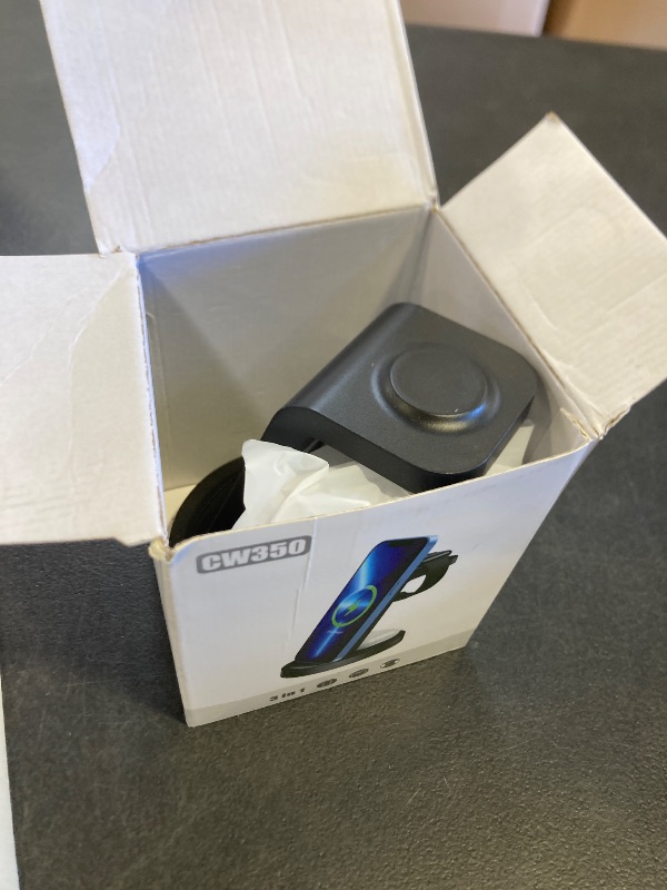 Photo 1 of 3 in 1 Charging Station for iPhone, Wireless Charger for iPhone 17 16e 16 15 14 13 12 11 X Pro Max & Apple Watch - Wireless Charging Station for AirPods 4 3 Pro