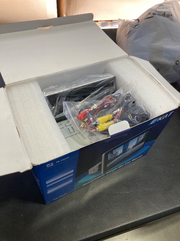 Photo 1 of 10.1 inch Single Din Car Stereo with CarPlay and Android Auto, 10 inch Touch Screen Radio with Mirror Link/1080P/EQ Audio/SWC/Bluetooth +Backup Camera+MIC