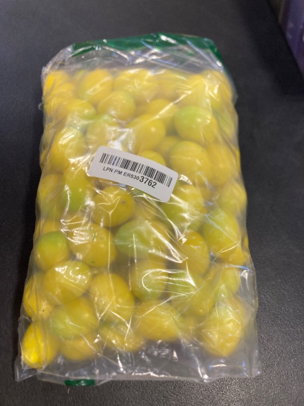 Photo 1 of 100 Pcs Mini Artificial Lemon Fake Fruit Faux Artificial Simulation Lemon Summer Realistic Kitchen Fruit Decor Lifelike Decoration for Home Kitchen Table, 1. 2 x 1. 8 Inch