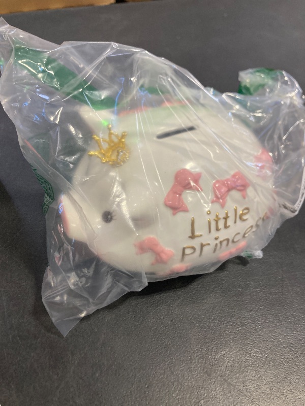 Photo 1 of FORLONG Ceramic Piggy Bank?Coin Bank ?Crown Princess Money Box for Girl (Pink 8.3" L)