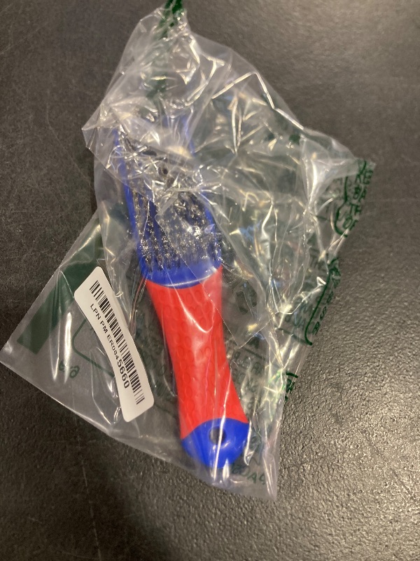 Photo 1 of 1 Pack Steel Brush for Cleaning-Heavy Duty Stainless Steel Wire Brush for Metal Rust Cleaning,Paint Scrubbing with Rubber Covered Handle