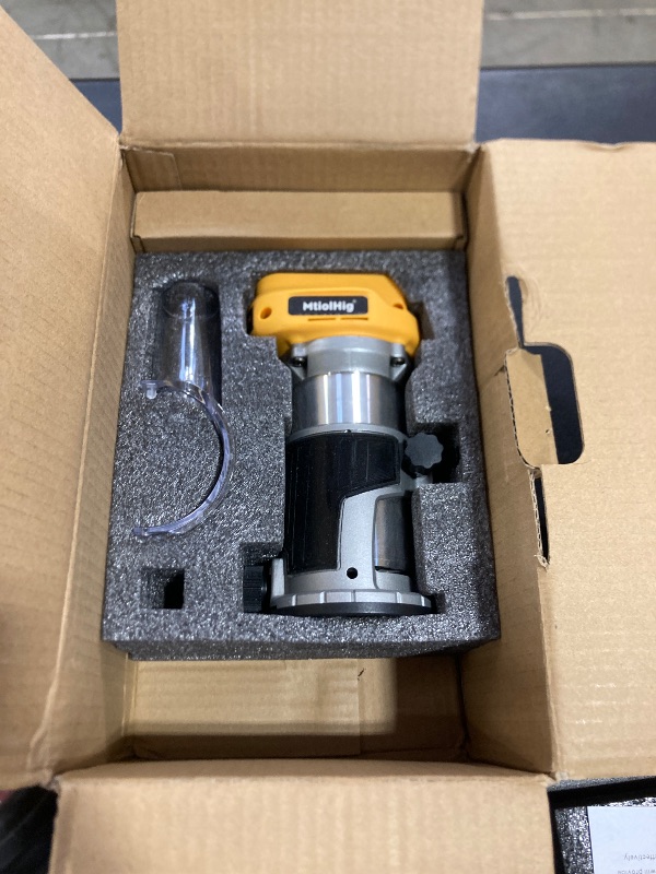 Photo 1 of MtiolHig Cordless Compact Router Compatible with DeWalt 20V Battery, With 15Pcs Router Bits 6 Variable Speeds for Woodworking, 800W Fixed Base Wood Router With Trim Bits, Edge & Roller Guide