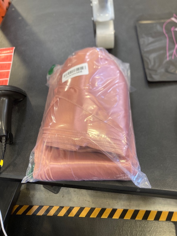 Photo 1 of Bouiexye 50 PCS Rose Gold Satin Chair Sashes Bows Universal Chair Ribbon Ties Back Sash for Wedding Party Reception Events Banquets Hotel Event Chair Cover Decoration (7x108 inch)