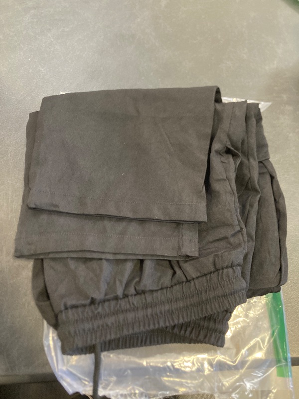 Photo 1 of PLEPAN Men's Casual Cargo Pants Drawstring Hiking Pants Workout Tactical Joggers Sweatpants for Men Black medium 