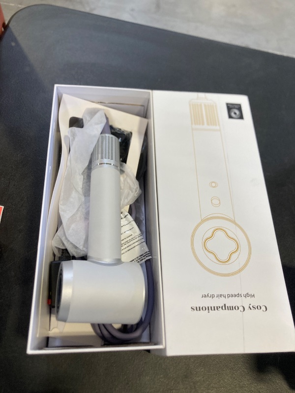 Photo 1 of Hair Dryer - 150000 RPM High-Speed Brushless Motor Negative Ionic Blow Dryer for Fast Drying, Low Noise Thermo-Control Hair Dryer with Diffuser and Nozzle, Silvery