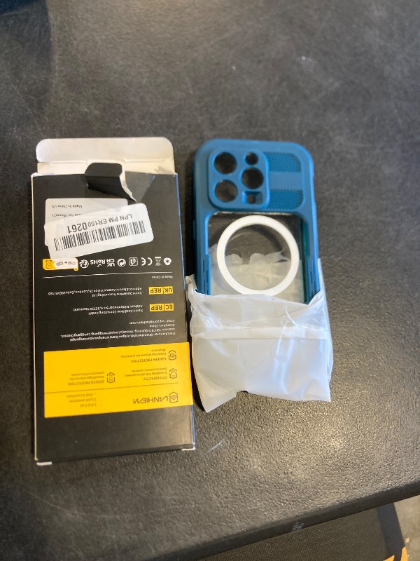 Photo 1 of Lanhiem Magnetic for iPhone 15 Pro Case, IP68 Waterproof Dustproof Case, [Compatible with Magsafe] [Built-in Screen Protector] Full Body Heavy Duty Rugged Phone Cover 6.1 inch, Blue/Clear