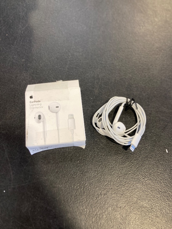 Photo 1 of Apple EarPods Headphones with Lightning Connector, Wired Ear Buds for iPhone with Built-in Remote to Control Music, Phone Calls, and Volume