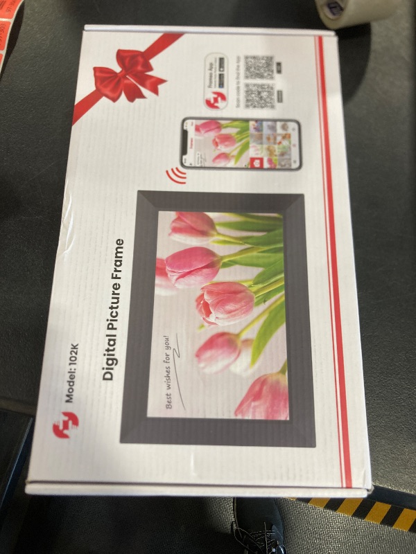 Photo 1 of Frameo 10.1 Inch WiFi Digital Picture Frame, Smart Cloud Electronic Photo Frame with HD IPS Touch Screen Slideshow 32GB Memory Auto-Rotate Wall Mount, Share Photos/Videos from Phone by Frameo App factory sealed