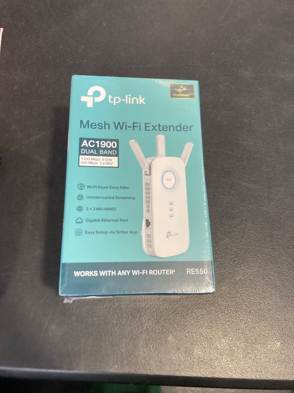 Photo 1 of TP-Link AC1900 WiFi Range Extender RE550 | Dual-Band Wireless Repeater Amplifier w/Gigabit Ethernet Port | Up to 2200 Sq. Ft., 32 Devices | Internet Signal Booster | APP Setup | EasyMesh Compatible